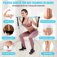 Paleclouds Pilates rúd 3 pár ellenállásgumival (20/25/30 lbs) - kék 5