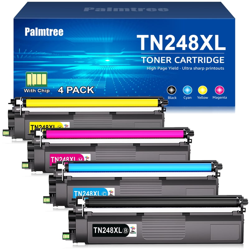 Palmtree TN248XL TN248 Kompatibilný toner Brother, 4-balenie pre tlačiarne MFC-L3760CDW MFC-L3740CDW