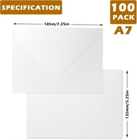 PALUDO 100 db Kraft Papír Boríték 130 g/m² 13,5x18,5 cm Fehér Ragasztós 2