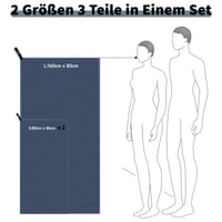 Sada uterákov z mikrovlákna Pameil, 3 ks – 160x80 cm veľká osuška + 2x 80x40 cm malý uterák, rýchloschnúca cestovná osuška do fitka a sauny, námornícka modrá 2