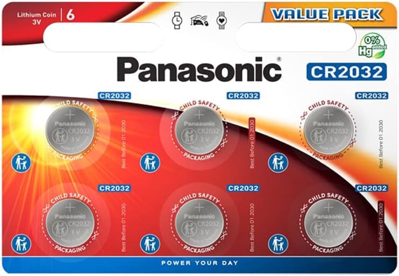 Panasonic CR2032 lítium gombelem 3V - 6 db