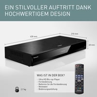 Panasonic DP-UB824EGK UHD Blu-ray prehrávač, čierny, 4K, 2x HDMI, USB, 7.1 analógový výstup, podpora Dolby Digital, DTS-HD, FLAC, MKV 7