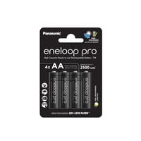 Nabíjateľné NiMH batérie Panasonic eneloop pro AA, 4 ks – 2500 mAh, 500 nabíjacích cyklov, nízke samovybíjanie, čierne 1