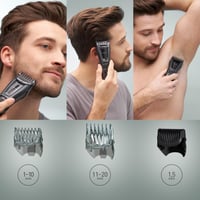 Aparat de tuns barbă și păr Panasonic ER-GB62-H503 pentru bărbați, 39 setări de lungime, 3 capete, utilizare cu și fără fir, rezistent la apă, gri mat 3