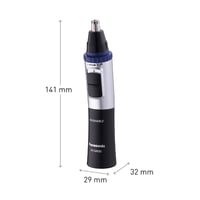 Aparat de tuns părul din nas și urechi Panasonic ER-GN30 – Sistem de curățare Vortex, utilizare uscată și umedă, pe baterii, negru 8