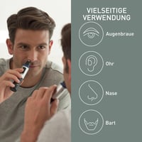 Aparat de tuns părul din nas și urechi Panasonic ER-GN30 – Sistem de curățare Vortex, utilizare uscată și umedă, pe baterii, negru 2