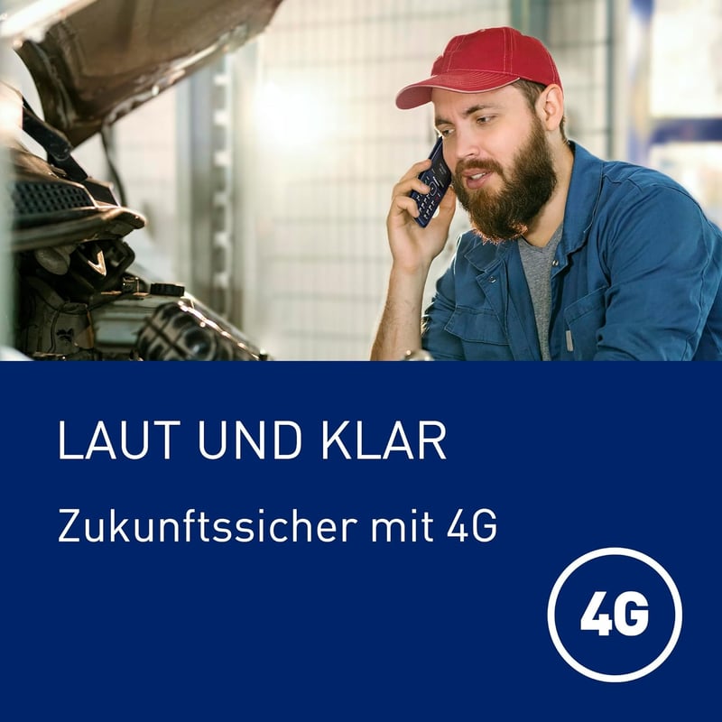 Panasonic KX-TF400EXC 4G Gombos Mobiltelefon, 2.4" Kijelző, USB-C, IP44 Vízálló, Kék - blue