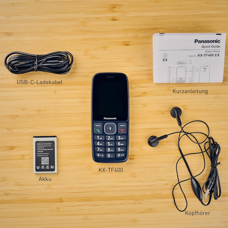 Panasonic KX-TF400EXC 4G Gombos Mobiltelefon, 2.4" Kijelző, USB-C, IP44 Vízálló, Kék - blue