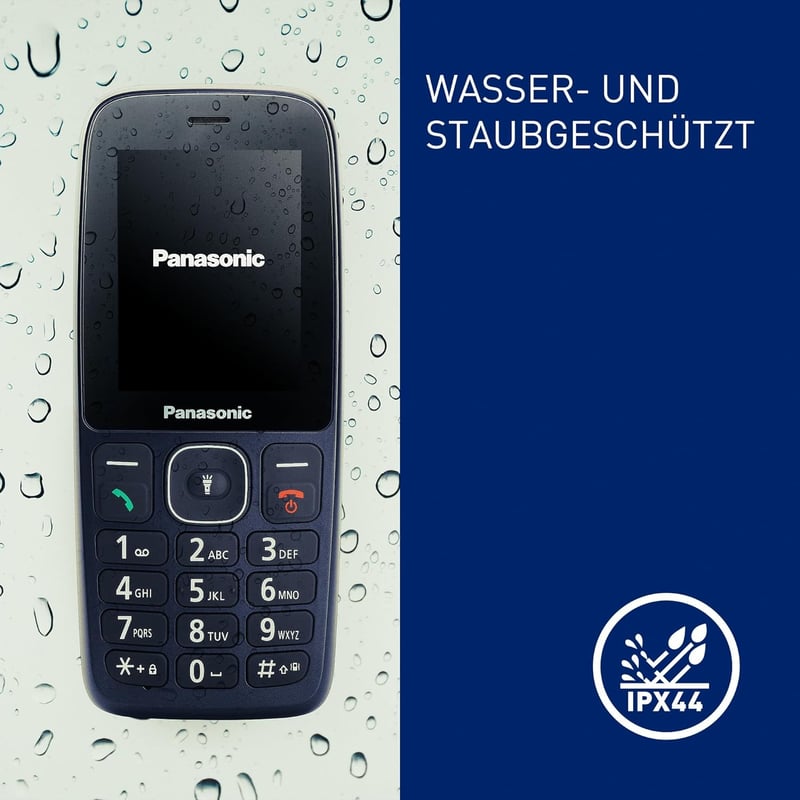 Panasonic KX-TF400EXC 4G Gombos Mobiltelefon, 2.4" Kijelző, USB-C, IP44 Vízálló, Kék - blue