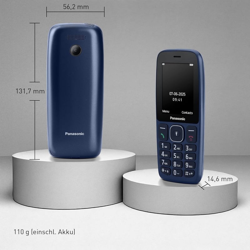 Panasonic KX-TF400EXC 4G Gombos Mobiltelefon, 2.4" Kijelző, USB-C, IP44 Vízálló, Kék - blue