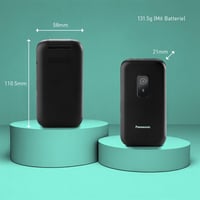 Mobilný telefón Panasonic KX-TF600 4G – VoLTE, 290 hodín pohotovostný režim, USB-C, 2,8" displej, Bluetooth, LED baterka, IP44 odolnosť voči vode, čierny 7