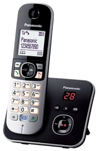 Panasonic KX-TG6821 bežični DECT telefon s telefonskom sekretaricom, funkcijom razgovora bez ruku (hands-free), ECO načinom rada, srebrno-crni, 1 kom. 1
