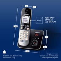 Bezdrôtový telefón Panasonic KX-TG6821GB DECT so záznamníkom, nízke vyžarovanie, režim Eco, blokovanie hovorov, čierny 6