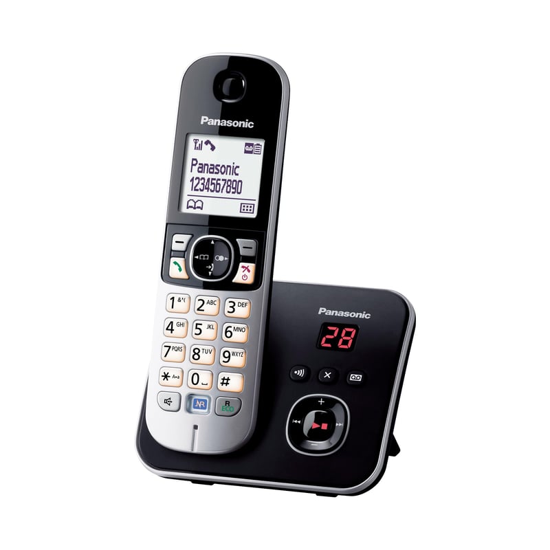 Bezdrôtový telefón Panasonic KX-TG6821GB DECT so záznamníkom, nízke vyžarovanie, režim Eco, blokovanie hovorov, čierny