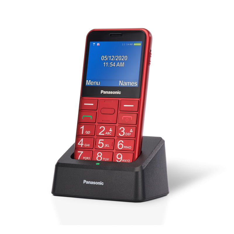 Panasonic KX-TU155EXRN 2G senior mobiltelefon, SOS gomb, Bluetooth, kamera - piros