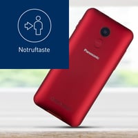 Panasonic KX-TU155EXRN 2G senior mobiltelefon, SOS gomb, Bluetooth, kamera - piros 4