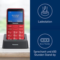 Panasonic KX-TU155EXRN 2G senior mobiltelefon, SOS gomb, Bluetooth, kamera - piros 5