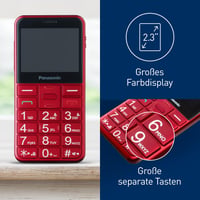 Panasonic KX-TU155EXRN 2G senior mobiltelefon, SOS gomb, Bluetooth, kamera - piros 3
