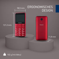Panasonic KX-TU155EXRN 2G senior mobiltelefon, SOS gomb, Bluetooth, kamera - piros 8