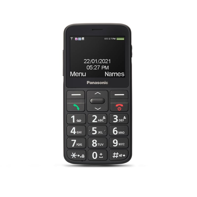Mobilný telefón pre seniorov Panasonic KX-TU160EXB 2G s tlačidlom núdzového volania SOS, veľkými tlačidlami, 2,3-palcovým TFT LCD displejom, čierny, bez viazanosti