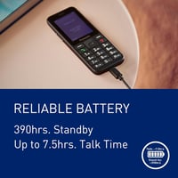 Panasonic KX-TU260EXB 4G Időseknek Mobiltelefon IP44 USB-C Fekete 5