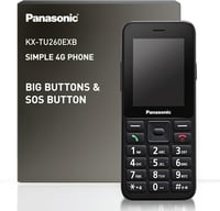 Panasonic KX-TU260EXB 4G Időseknek Mobiltelefon IP44 USB-C Fekete 1