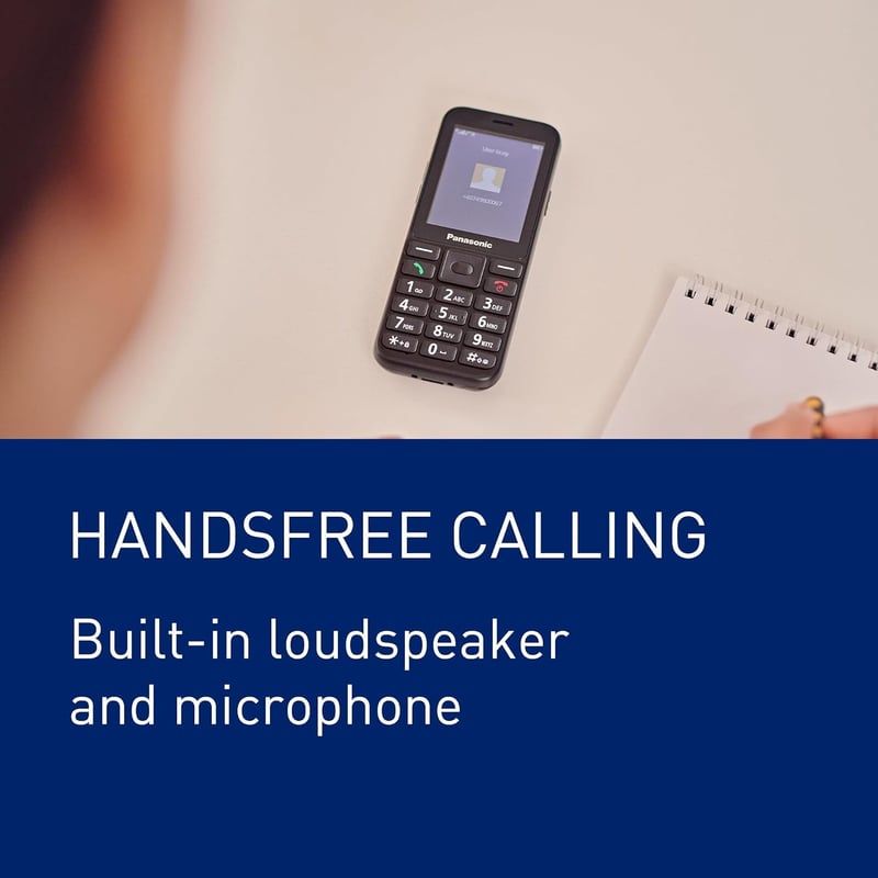 Panasonic KX-TU260EXB 4G Időseknek Mobiltelefon IP44 USB-C Fekete