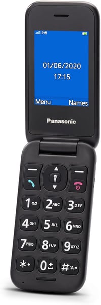 Panasonic KX-TU400EXG 2G senior kihajtható mobiltelefon szerződés nélkül SOS vészgomb nagy külön gombok kiemelt betűmérettel szürke 3