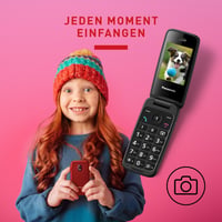 Telefon mobil cu clapetă Panasonic KX-TU410 4G, buton SOS, Bluetooth 5.0, difuzor, IP44, Roșu 5