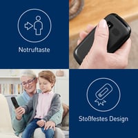 Telefon mobil pentru seniori Panasonic KX-TU446EXB 2G, Negru - Buton SOS, Rezistent la șocuri, Amplificator sunet, Taste mari, Ecran color de 2,4 inchi, Tip clapetă 4