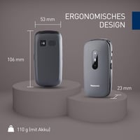 Mobilný telefón pre seniorov Panasonic KX-TU446EXG 2G bez viazanosti, SOS tlačidlo, nárazuvzdorný, zosilňovač zvuku, veľké tlačidlá, 2,4-palcový displej, véčkový 7