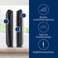 Mobilný telefón pre seniorov Panasonic KX-TU446EXG 2G bez viazanosti, SOS tlačidlo, nárazuvzdorný, zosilňovač zvuku, veľké tlačidlá, 2,4-palcový displej, véčkový 2