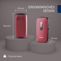 Panasonic KX-TU446EXR 2G senior összecsukható mobiltelefon - piros 7
