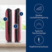 Panasonic KX-TU446EXR 2G senior összecsukható mobiltelefon - piros 2