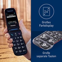 Panasonic KX-TU446EXR 2G senior összecsukható mobiltelefon - piros 3