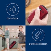 Panasonic KX-TU446EXR 2G senior összecsukható mobiltelefon - piros 4