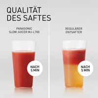 Storcător prin presare la rece Panasonic MJ-L700KXE – Storcător electric de fructe și legume, tub de alimentare de 75 mm, 150 W, negru mat 8