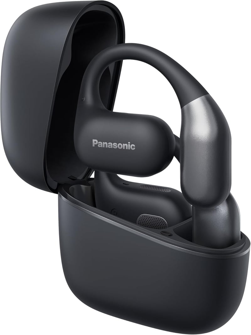 Panasonic RB-F10DE-K nyílt fülű Bluetooth 5.4 vezeték nélküli fülhallgató, 25 órás játszási idő, IPX4 sportfülhallgató - black