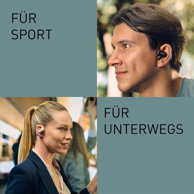 Panasonic RB-F10DE-K nyílt fülű Bluetooth 5.4 vezeték nélküli fülhallgató, 25 órás játszási idő, IPX4 sportfülhallgató - black