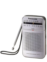 Prenosné vreckové rádio Panasonic RF-P50DEG-S, napájanie na batérie, 3,5 mm audio výstup, strieborná farba 2