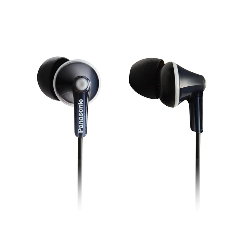 Slúchadlá do uší Panasonic RP-HJE125E-K ErgoFit, 3 veľkosti koncoviek, 10 Hz – 24 kHz, 1,1 m kábel, čierne