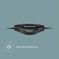Căști stereo on-ear ușoare Panasonic RP-HT090E-H - cablu de 5 m, control volum, XBS, jack 3,5 mm, negru 4
