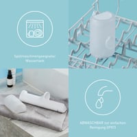 Duș bucal ultrasonic Panasonic Seria 600 EW-DJ67-W303, 200 ml, IPX7, 5 niveluri de presiune, 2 duze ultrasonice, capăt ortodontic și pentru curățarea limbii, Alb 8
