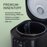Automatický varič ryže Panasonic SR-DA152KXE s naparovaním, 1,5 litra, 8 šálok, Fuzzy Logic, bez BPA, udržiavanie teploty, časovač, vhodný do umývačky riadu, čierny 4