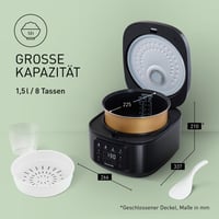 Automatický varič ryže Panasonic SR-DA152KXE s naparovaním, 1,5 litra, 8 šálok, Fuzzy Logic, bez BPA, udržiavanie teploty, časovač, vhodný do umývačky riadu, čierny 6