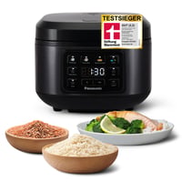 Automatický varič ryže Panasonic SR-DA152KXE s naparovaním, 1,5 litra, 8 šálok, Fuzzy Logic, bez BPA, udržiavanie teploty, časovač, vhodný do umývačky riadu, čierny 1