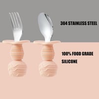 PandaEar 6 részes gyermek evőeszköz szett szilikon nyéllel, BPA mentes 4