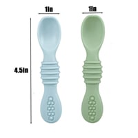 Set farfurii cu ventuză pentru bebeluși din oțel inoxidabil PandaEar – 2 farfurii compartimentate cu ventuză și 2 lingurițe, fără BPA, albastru-verde 4