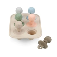 Silikónová forma na nanuky pre bábätká PandaEar, mini forma na materské mlieko so 6 otvormi a paličkami, na zmiernenie bolesti pri prerezávaní zúbkov 6