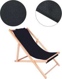 PandaHall Strand Fotel Pótváz 44x17 Fekete Oxford Vászon Napozóágy Kiegészítés 4